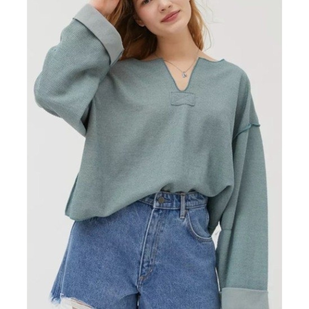 UO Jax Inside Out Notch Neck Top